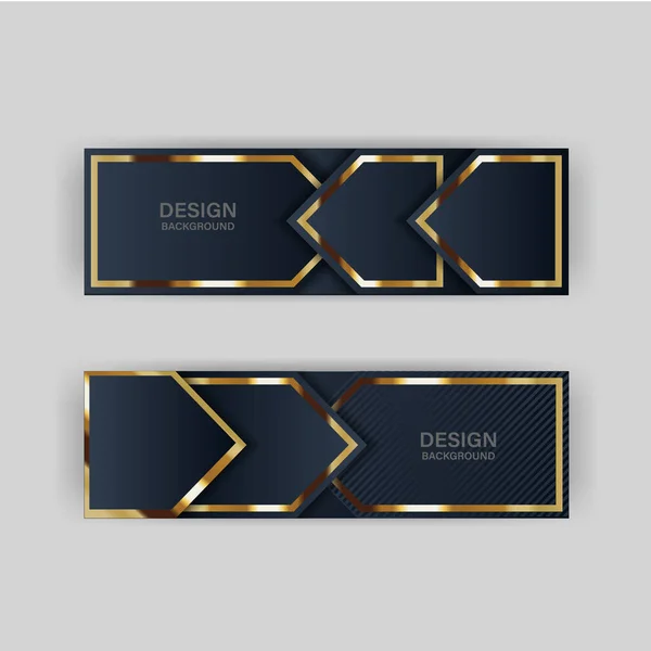 Diseño Banner Oro Con Estilo Moderno Minimalista Lujo Oro — Archivo Imágenes Vectoriales