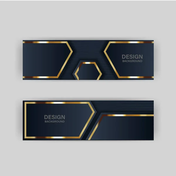 Diseño Banner Oro Con Estilo Moderno Minimalista Lujo Oro — Archivo Imágenes Vectoriales