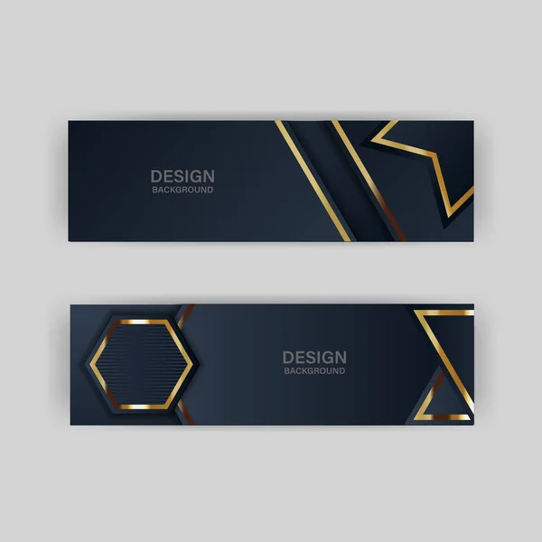 Guld Banner Design Med Minimalistisk Modern Stil Guld Lyx — Stock vektor