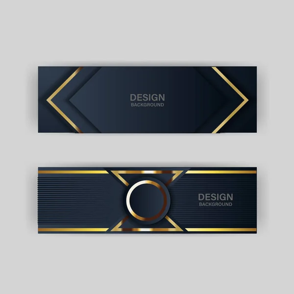Diseño Banner Oro Con Estilo Moderno Minimalista Lujo Oro — Archivo Imágenes Vectoriales