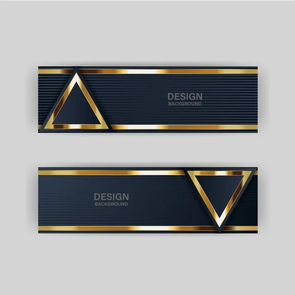 Zlatý Banner Design Minimalistickým Moderním Stylem Zlatý Luxus — Stockový vektor