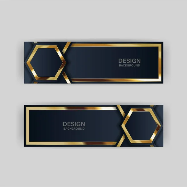 Diseño Banner Oro Con Estilo Moderno Minimalista Lujo Oro — Archivo Imágenes Vectoriales