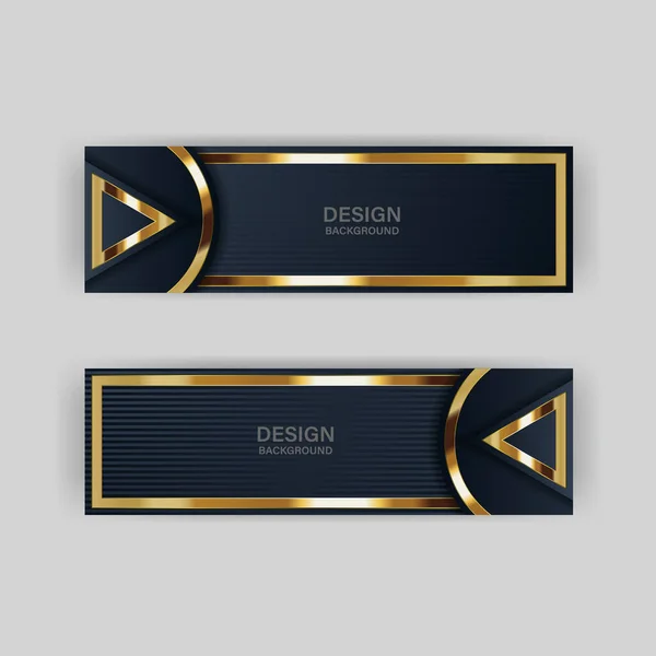 Zlatý Banner Design Minimalistickým Moderním Stylem Zlatý Luxus — Stockový vektor