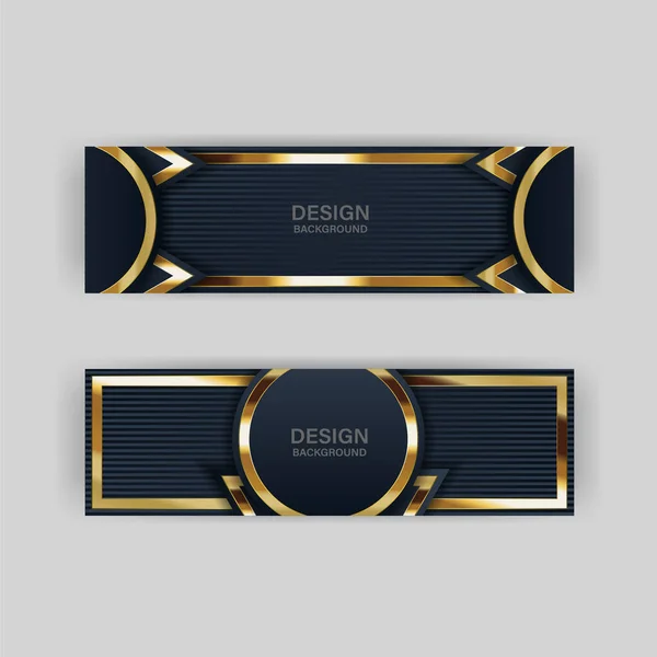 Zlatý Banner Design Minimalistickým Moderním Stylem Zlatý Luxus — Stockový vektor