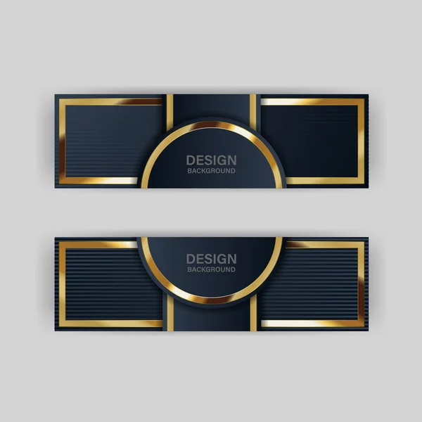 Gold Banner Design Minimalist Modern Style Gold Luxury — Stock Vector