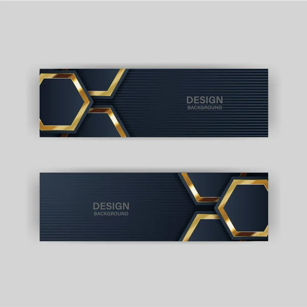 Diseño Banner Oro Con Estilo Moderno Minimalista Lujo Oro — Archivo Imágenes Vectoriales