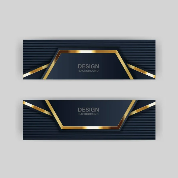 Goud Banner Design Met Minimalistische Moderne Stijl Goud Luxe — Stockvector