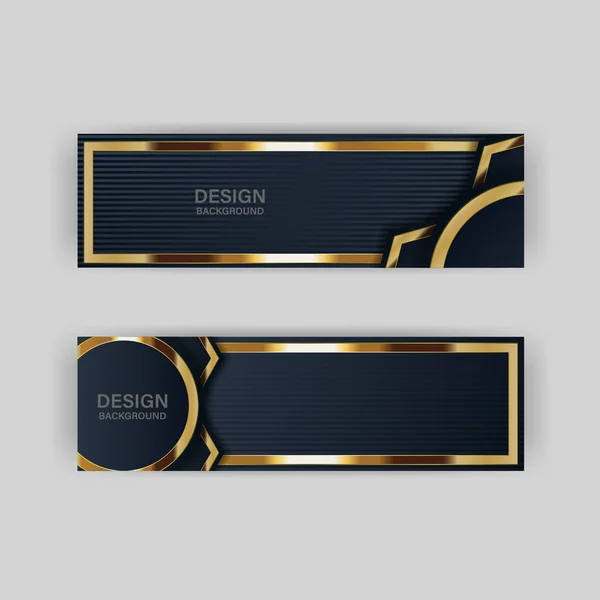 Guld Banner Design Med Minimalistisk Modern Stil Guld Lyx — Stock vektor