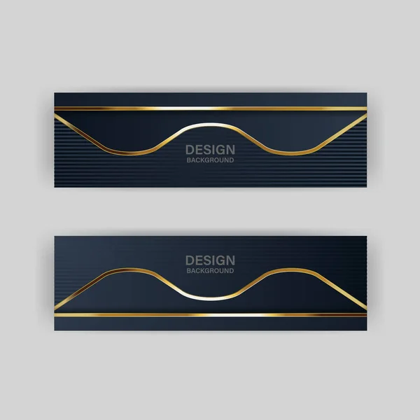 Vector Kleur Abstracte Geometrische Banner Met Gouden Vormen — Stockvector