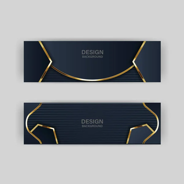 Design Banner Ouro Com Estilo Moderno Minimalista Luxo Ouro — Vetor de Stock