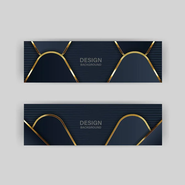 Desain Banner Emas Dengan Gaya Modern Minimalis Kemewahan Emas - Stok Vektor