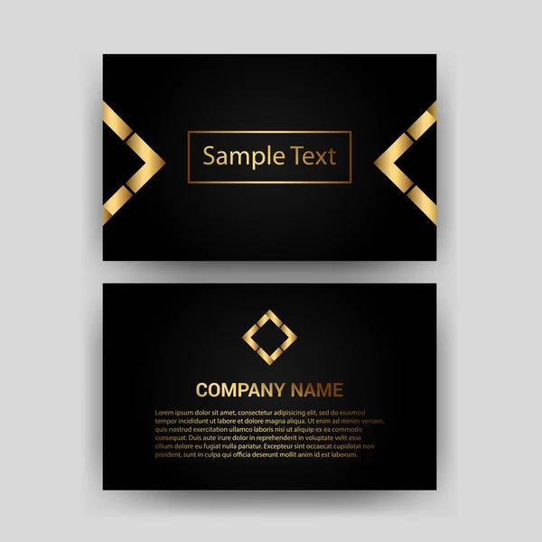 Creative Black Dark Business Card Template Modern Clean Design Vector - Stok Vektor