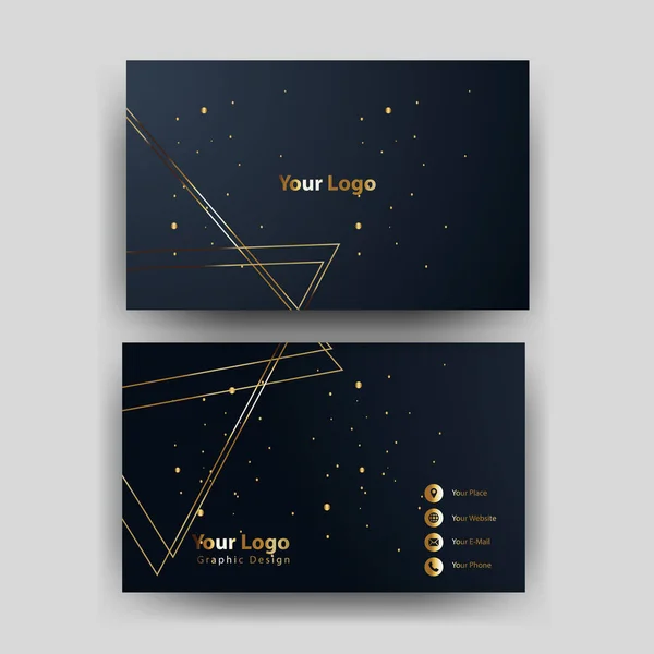 Print Business Card Golden Luxury — Stock Vector