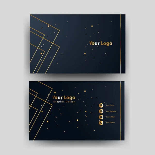 Print Business Card Golden Luxury — Stock Vector