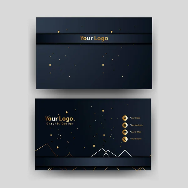 Print Visitekaartje Gouden Luxe — Stockvector