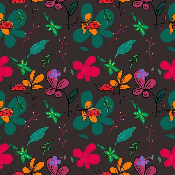 Motif Sans Couture Avec Motifs Floraux Capables Imprimer Pour Les — Image vectorielle