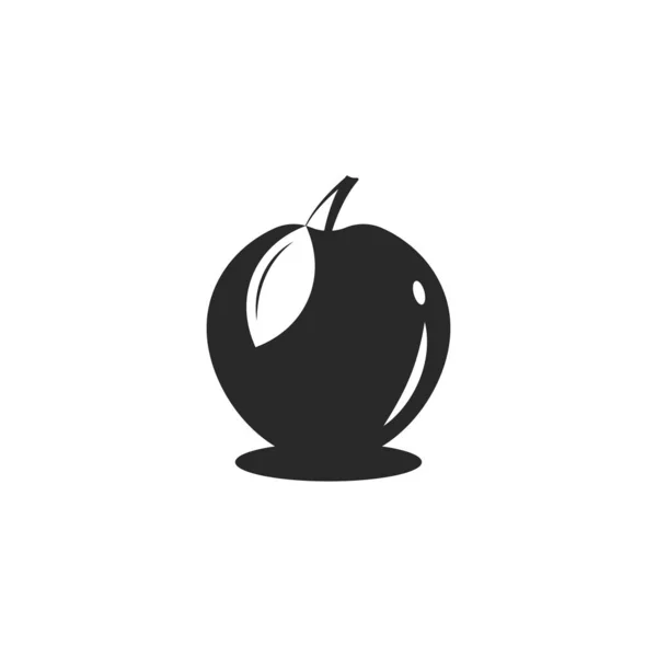 Apple Logo Mit Einem Blatt Negativen Space Stil Minimalistisches Design — Stockvektor