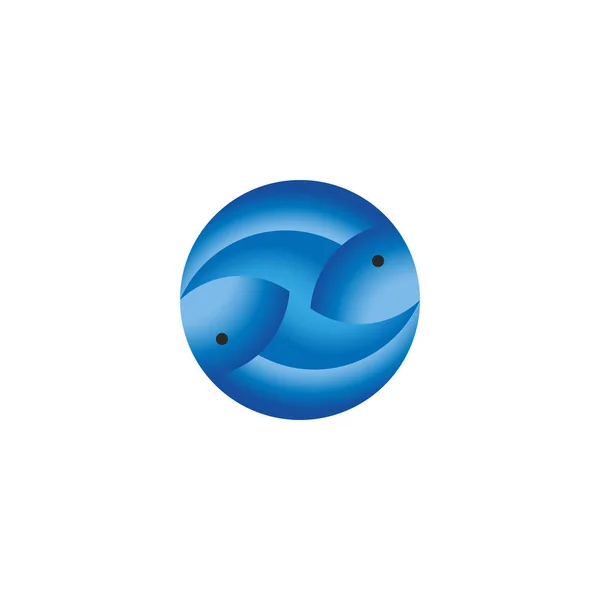 Bluefin Tuna Logo Two Blue Fish Seafood Restaurant Menu Emblem — Stock Vector