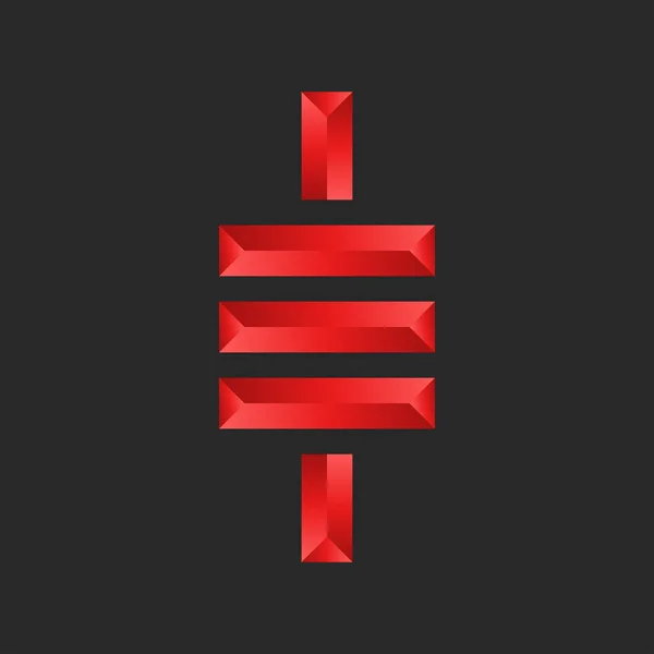 Monogram Eller Initialer Logotyp Röd Gradient Färg Svart Överlappande Två — Stock vektor