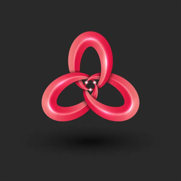 Forme Triquetra Logo Design Moderne Gradient Rouge Noeud Triangulaire Composé — Image vectorielle