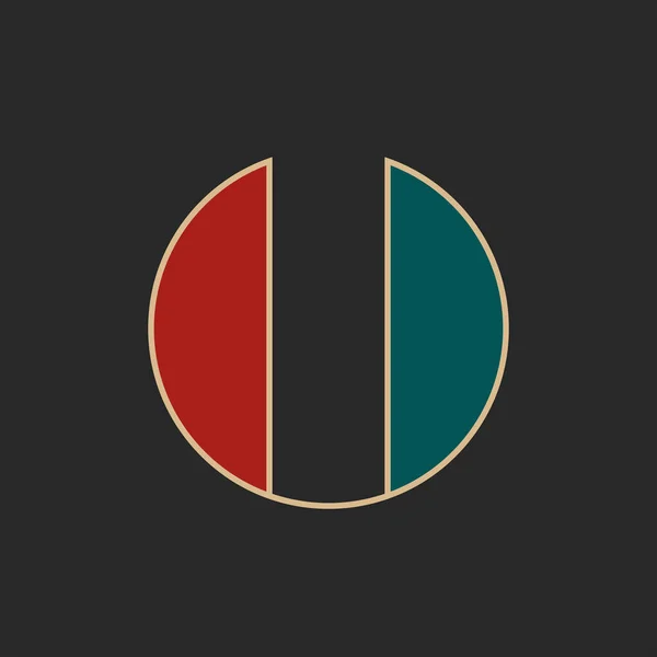 Логотип Буквы Круглой Формы Ретро Годов Годов Стиль Типографики Элемент — стоковый вектор