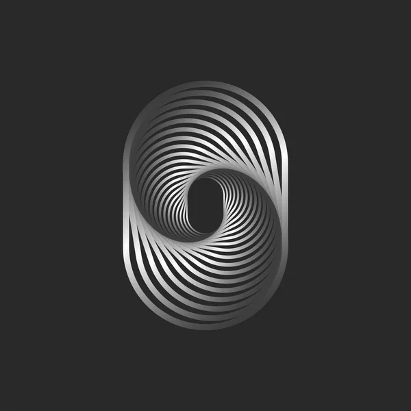 Monogram Logo Letter Infinity Fractal Shape Design Mockup Zero Symbol —  Vetores de Stock