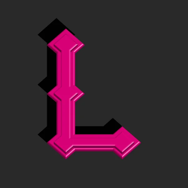Gótikus Betű Logo Kezdeti Monogram Rózsaszín Szimbólum Régi Ábécé Identitás — Stock Vector