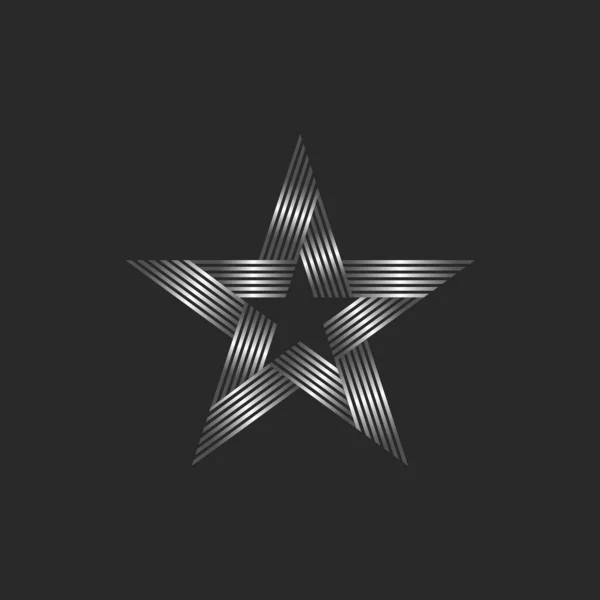 Diseño Creativo Del Logotipo Estrella Rayas Plata Muchos Segmentos Lineales — Archivo Imágenes Vectoriales