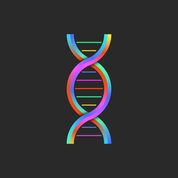Logotipo Colorido Gradiente Logotipo Adn Sinal Ácido Deoxyribonucleic Estrutura Dna — Vetor de Stock