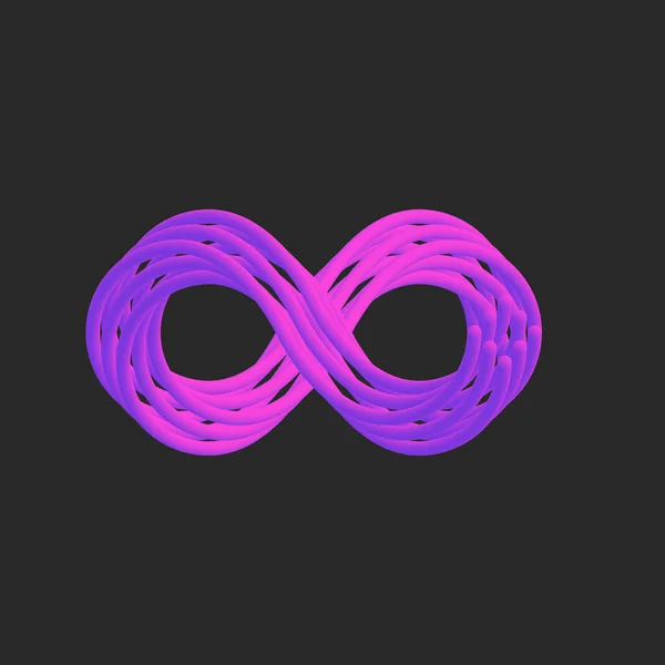 Infinity Symbol Logotyp Abstrakt Fiber Optisk Logotyp Cyberpunk Ändlös Form — Stock vektor