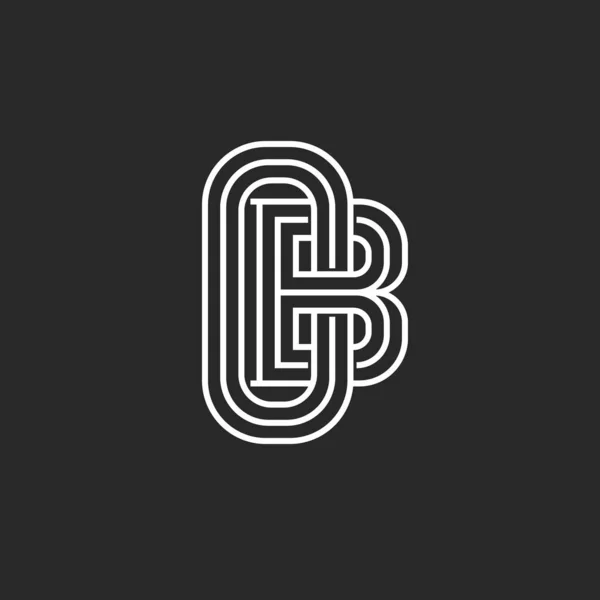 Ornamental Monogram Logo Letters Identity Linked Two Linear Letters Logotype — 스톡 벡터