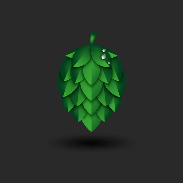 Common Hop Seed Logo Humulus Lupulus Green Hop Flower Realistic — Stockový vektor