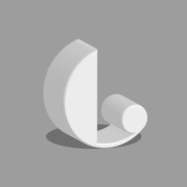 Isometric Letter Logo Shape Style Grey Typography Design Element Rounded — стоковый вектор