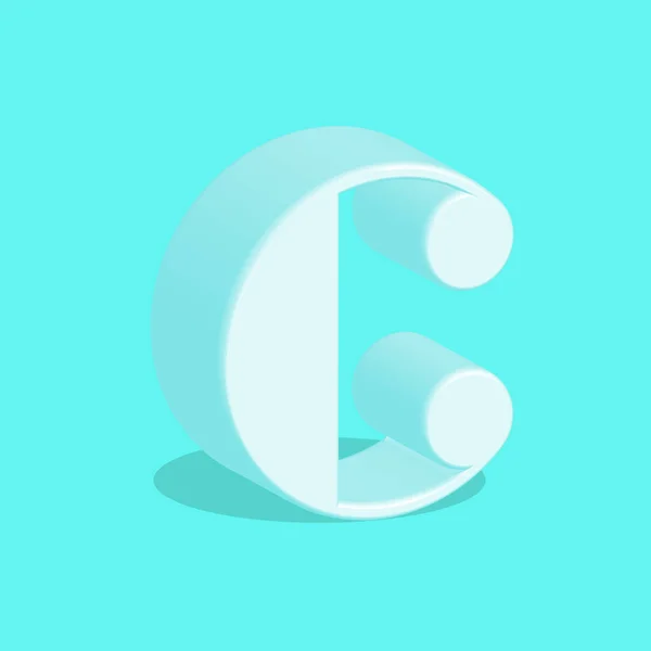 Turquoise Letter Logo Creative Monogram Isometric Symbol Pop Art Font — Vector de stock