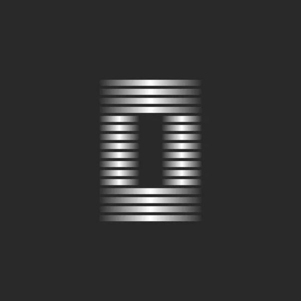 Brilliant Letter Logo Monogram Zero Number Minimal Line Art Mark — Stock vektor