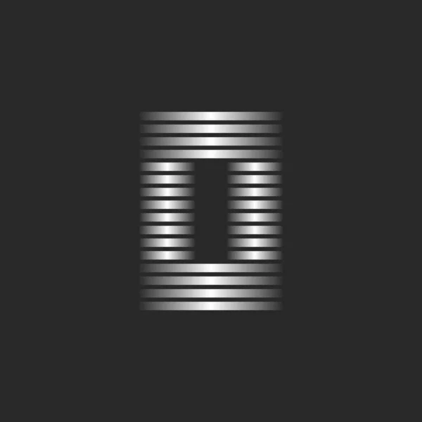 Brilliant Letter Logo Monogram Zero Number Minimal Line Art Mark — ストックベクタ