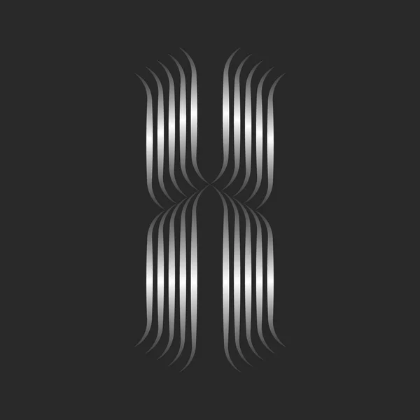 Letter Logo Curls Creative Monogram Gothic Style Metallic Effect Silver — Stockvector