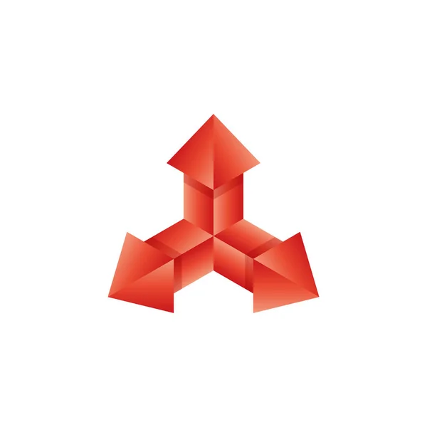 Arrows Logo Directions Isometric Symbol Three Dimensional Cartesian Coordinate System — Vetor de Stock