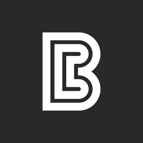 字母B标识线条艺术 迷宫形状标识黑白标识 线形标识设计模型 — 图库矢量图片