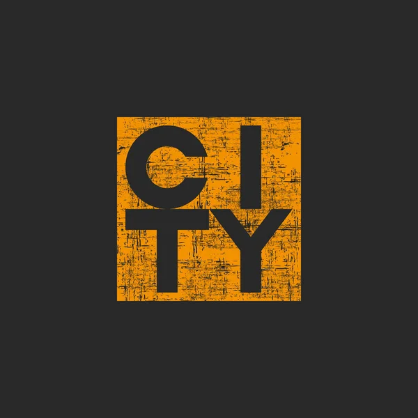 Palavra Cidade Mockup Logotipo Agência Imobiliária Forma Quadrada Letras Criativas —  Vetores de Stock