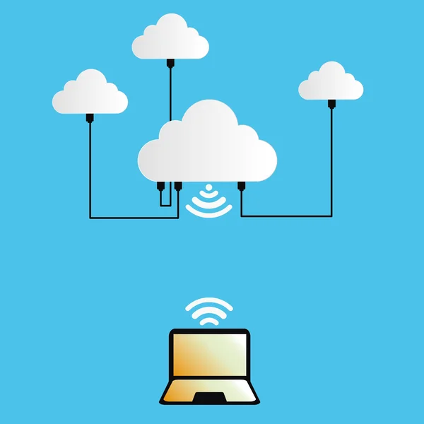 Cloud Computing Concept connect — Stock Vector