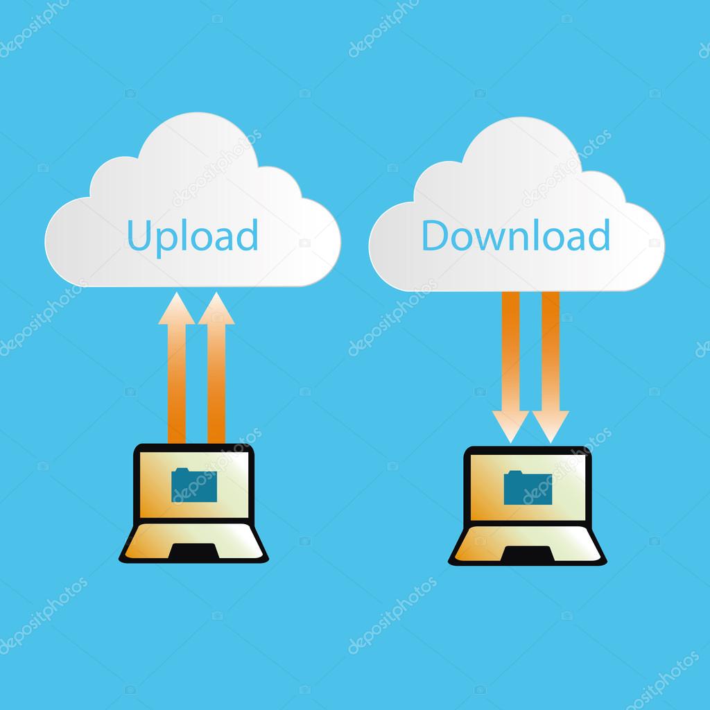 Cloud Computing Concept  synchronizing upload and download