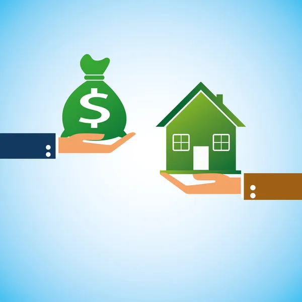 Ruční přinést peníze domů — Stockový vektor