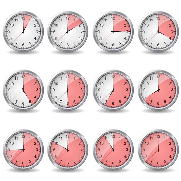 Relojes que muestran diferente hora Gráficos vectoriales
