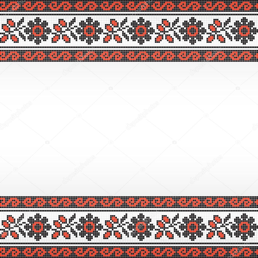 Embroidered background in folk style