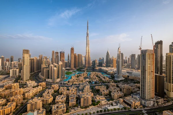 Matahari Terbit Downtown Dubai Uni Emirat Arab — Stok Foto