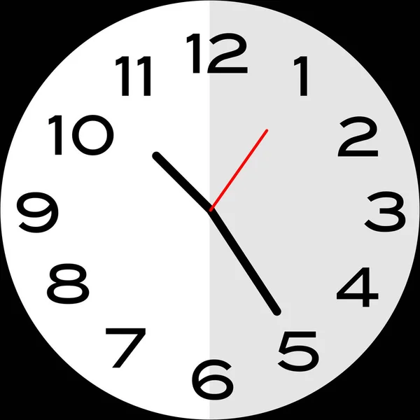 10時または25分を過ぎて25分10時アナログ時計を過ぎて アイコンデザインは イラストフラットデザインを使用 — ストックベクタ