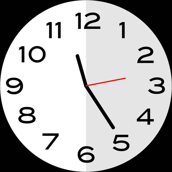11点25分 或11点25分 模拟时钟 图标设计使用图解平面设计 — 图库矢量图片
