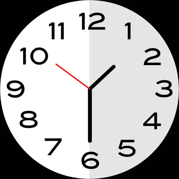 1時または1時アナログ時計を過ぎて30分を過ぎて半分過去 アイコンデザインは イラストフラットデザインを使用 — ストックベクタ