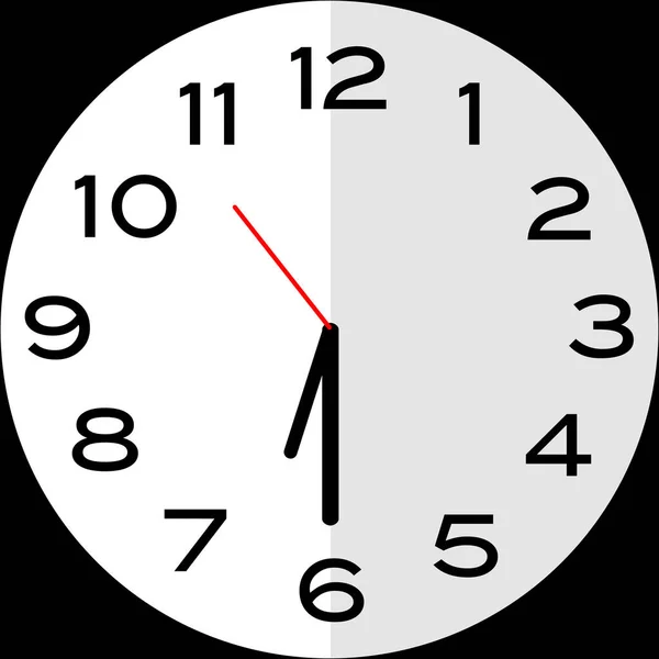 Meia Hora Meia Trinta Minutos Seis Horas Relógio Analógico Icon —  Vetores de Stock
